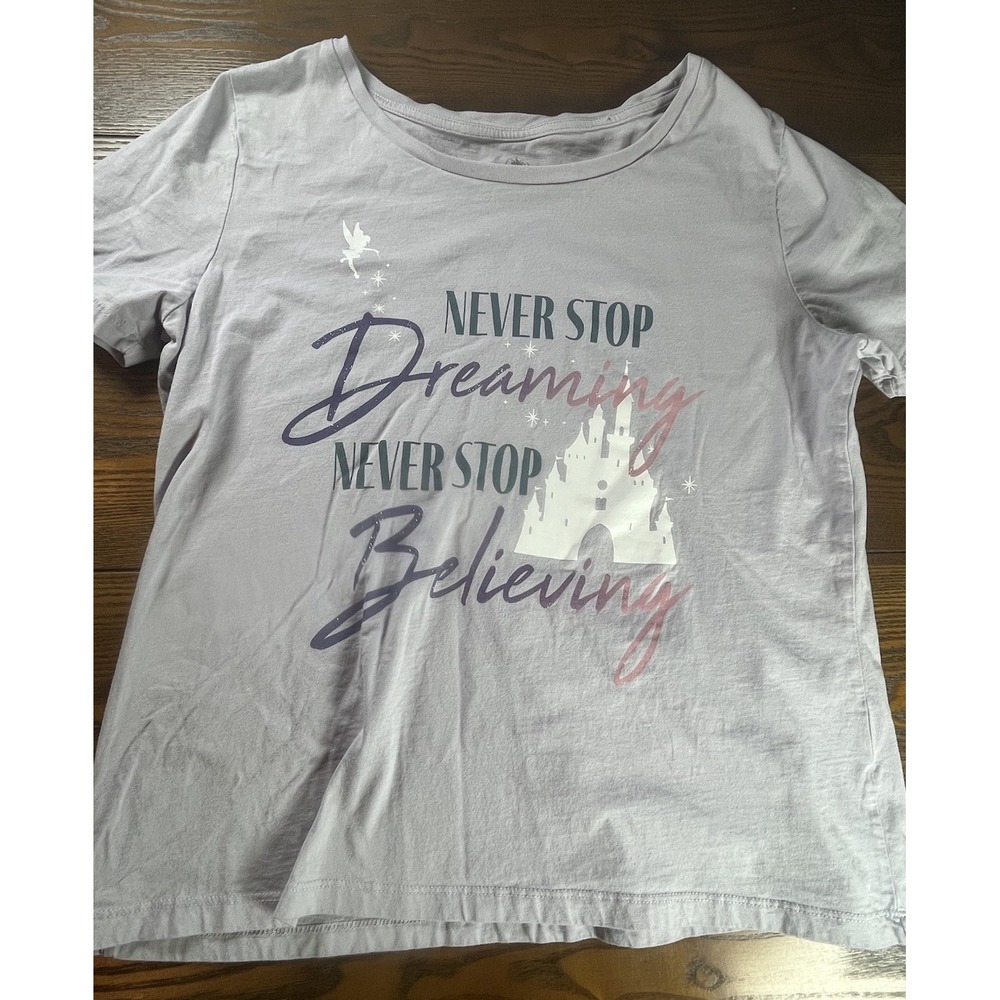 Disney Parks Never Stop Believing Never Stop Dreaming T-shirt Women's Large LG